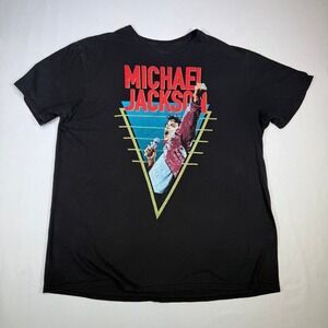 Michael Jackson Graphic T Shirt XL Black‎ Pop Music Icon Retro 80s Style Tee